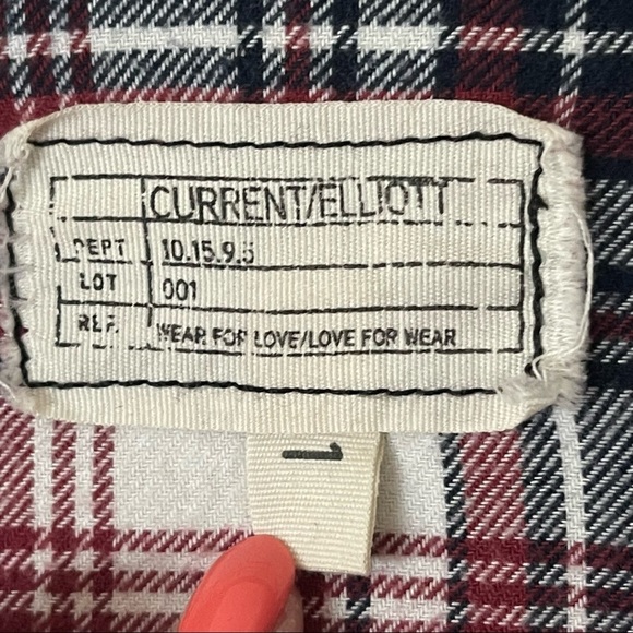 Current/ Elliott The Perfect Tartan Plaid Flannel Shirt Cotton Size S - Picture 8 of 10